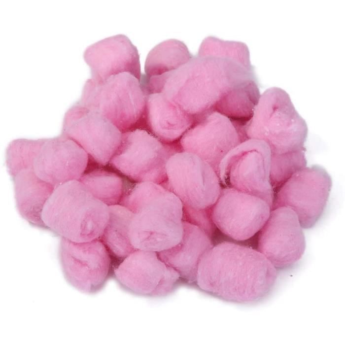 Rose Lot de 100 boules de coton colorées pour maisons de hamster
