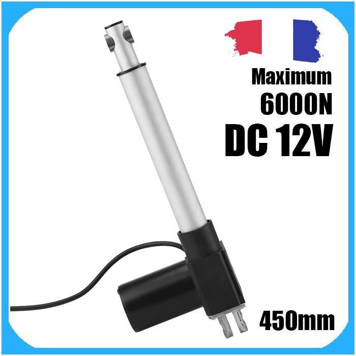 Actionneur Linéaire Électrique 12V 6000N Course 500mm - Vérin Puissant Pour Automatisation Et Projets DIY
