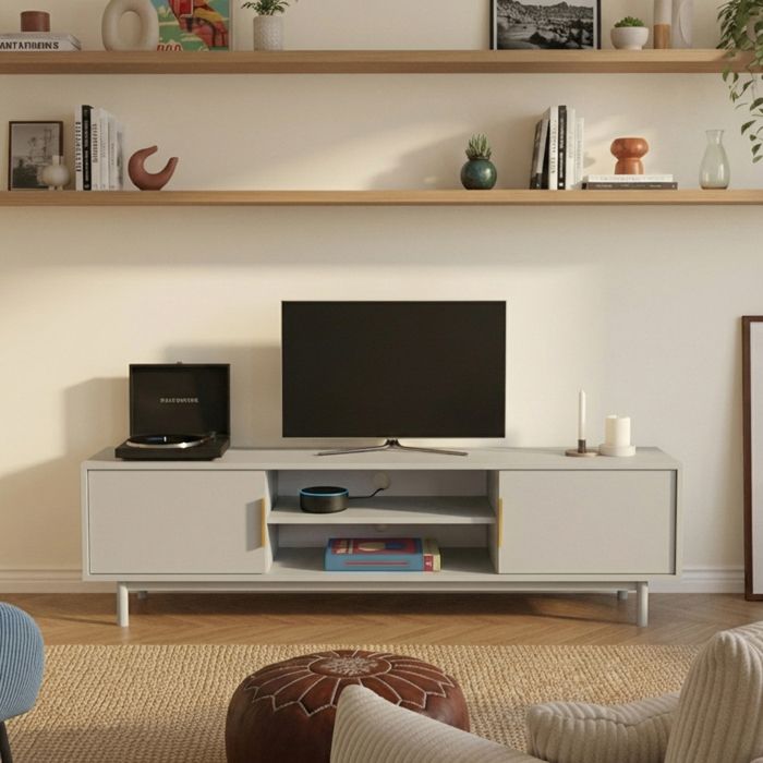 Meuble TV JONA cachemire 154cm - Grège Meuble TV JONA cachemire 154cm - Grège