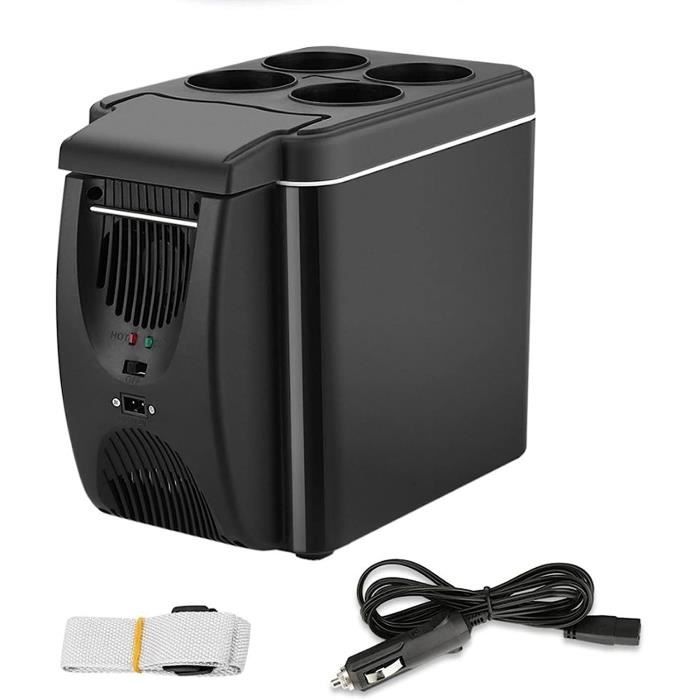 Mini Réfrigérateur Portable 6L 12V Pour Voiture - Glacière électrique Avec Congélateur - Noir