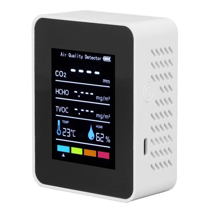 Détecteur De Qualité De L'air 6 En 1 - Mesure CO2, TVOC, Température, Humidité, Compteur De CO2 Portable