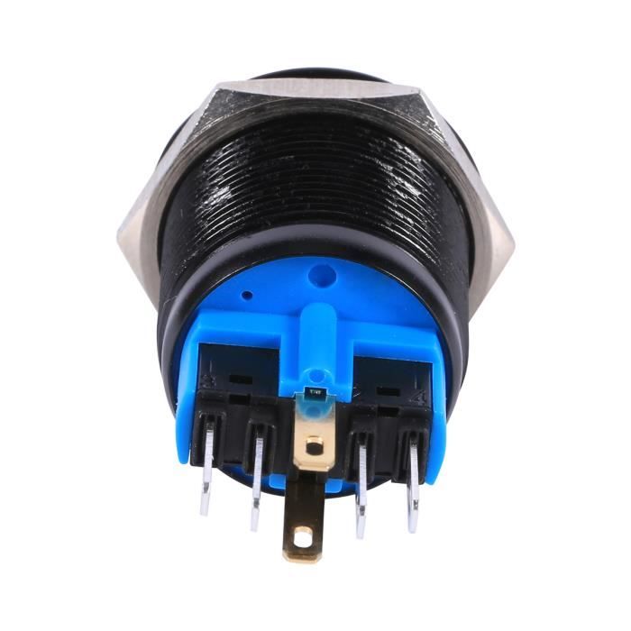 Interrupteur Poussoir étanche 22 Mm En Inox - 12V LED, Verrouillage, Pour Marine/camping-car