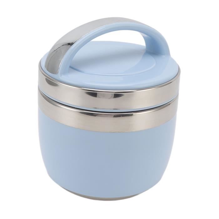 Boîte Repas Isotherme En Acier Inox 304 - Rond Avec Sac - Garde Au Chaud 4-5h - 10