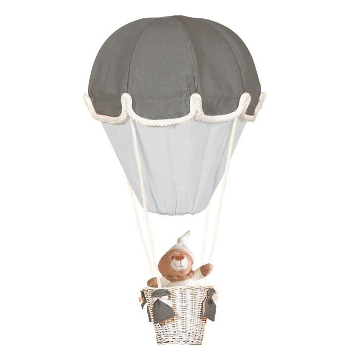 Domiva Lampe Pour Chambre Enfant Lampe Montgolfiere Gris Fonce Perles Dimensions Diametre 30 Cm Cdiscount Maison