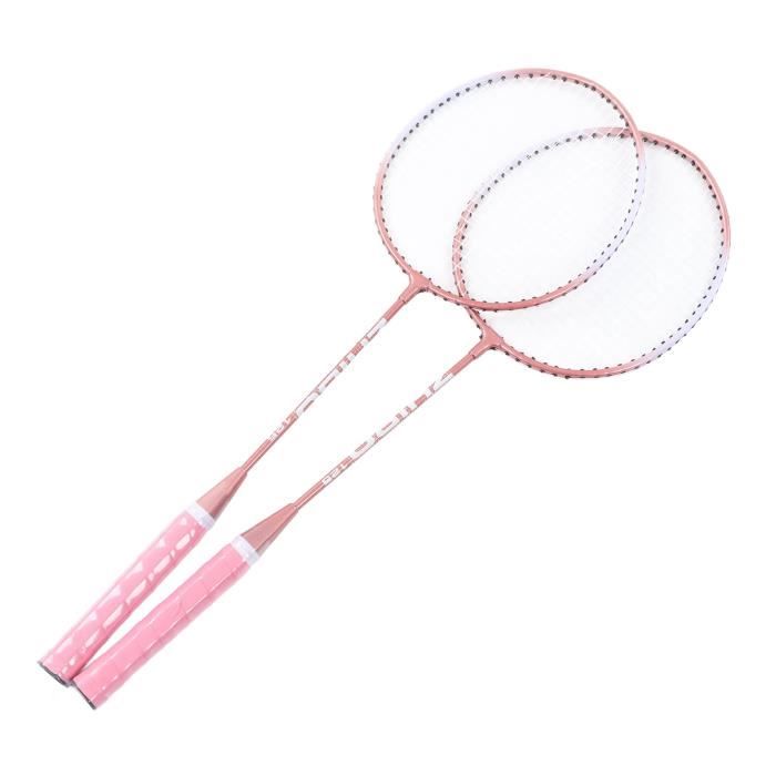 Raquettes De Badminton Rose Avec 3 Balles - Débutant - Alliage De Fer