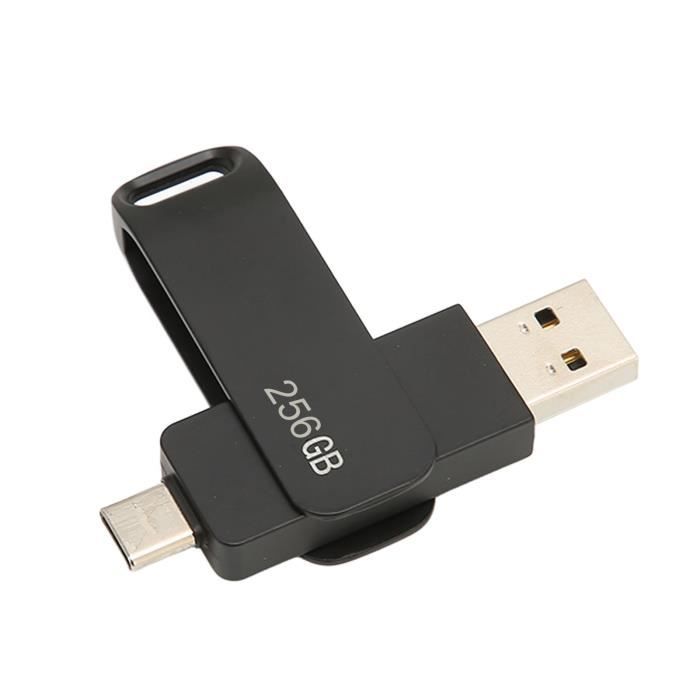 Clé USB 3.0 Type C 2 en 1 pour téléphone portable - FDIT - Noir 256 Go