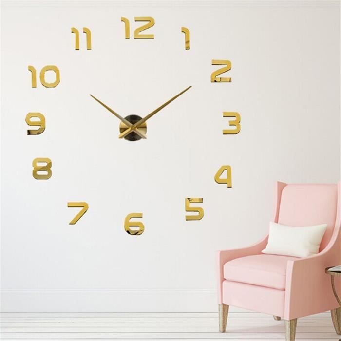DIY 3D Horloge Murale Design Géante Grande Taille Moderne Ronde avec DIY 3D Horloge Murale Design Géante Grande Taille Moderne Ronde avec