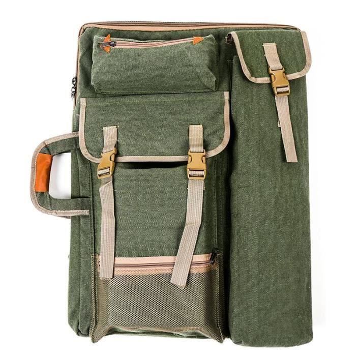 Sac Portfolio A2 Étanché INHEMI - Grand Sac De Transport Pour Planche à Dessin, Peinture & Croquis 65,5 X 53,7 Cm Noir
