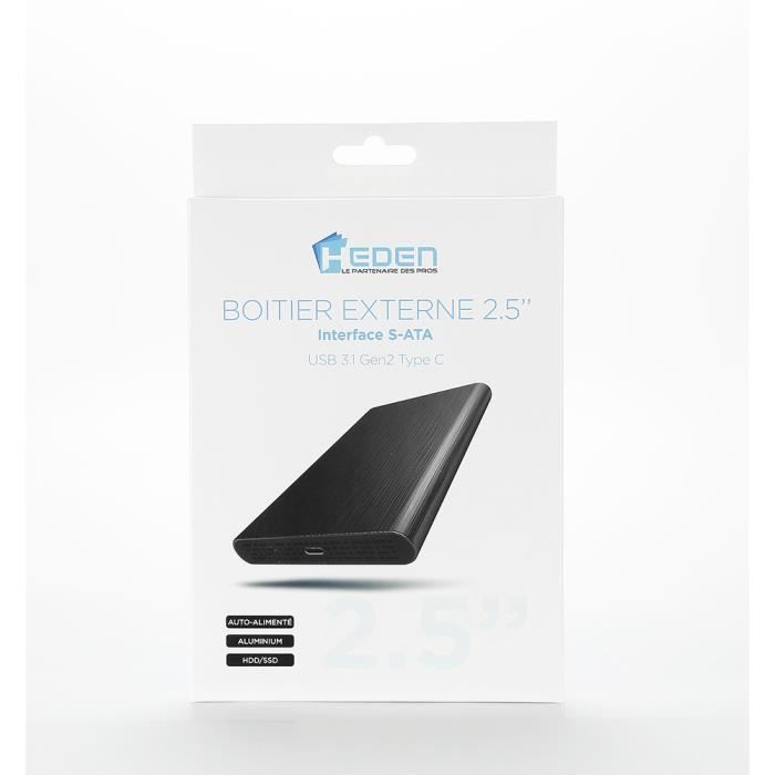 HEDEN Boitier externe 2.5' en Aluminium sortie USB 3.1 Gen 2 Type C cable USB CUSB A + USB CUSB C Neuf - vue 6