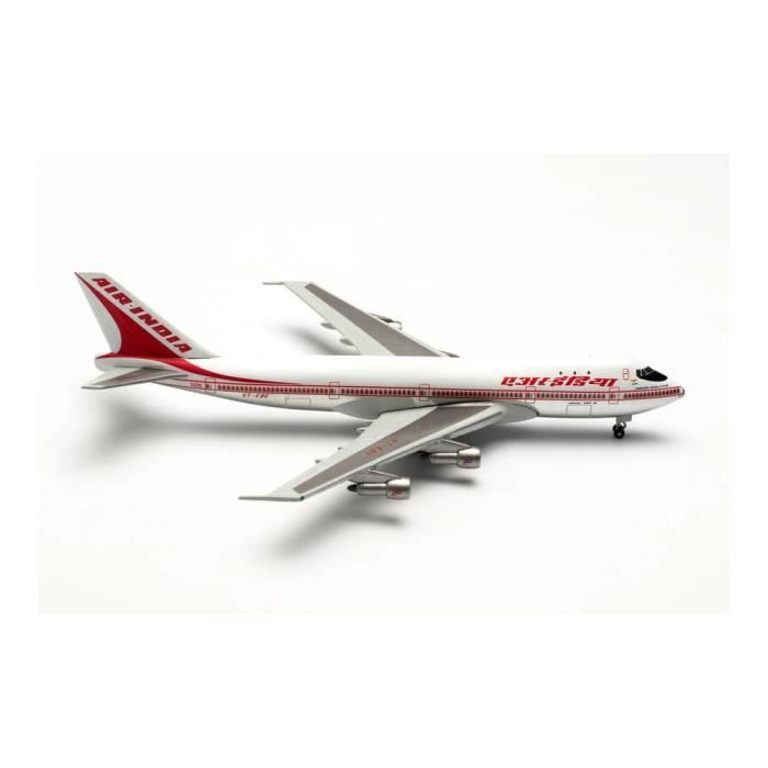 Modèle Avion Boeing 747-200 Air India - Échelle 1/200, Die-cast, Avec Support, édition Limitée JC Wings