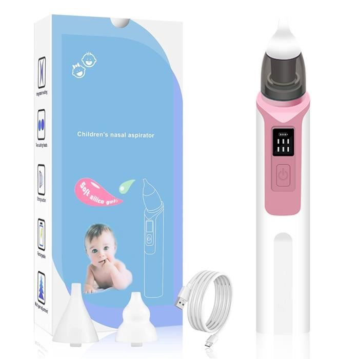 Aspirateur Nasal électrique Pour Bébé – Rechargeable USB-C, 3 Niveaux D'aspiration, 3 Embouts Silicone, Musique Et Lumière