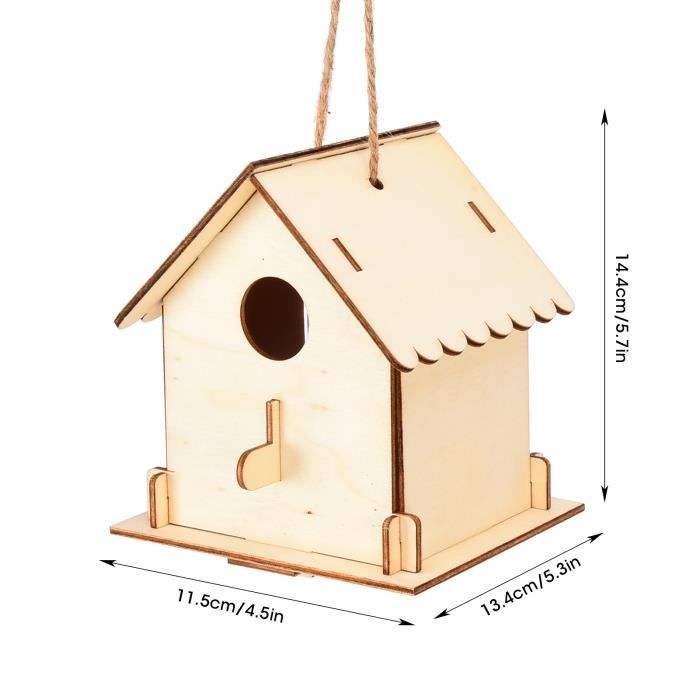 Kit de maison d'oiseau en bois non fini Nichoir en bois bricolage maison d'oiseaux  d'installation simple graffitiable Rentable - Cdiscount Animalerie