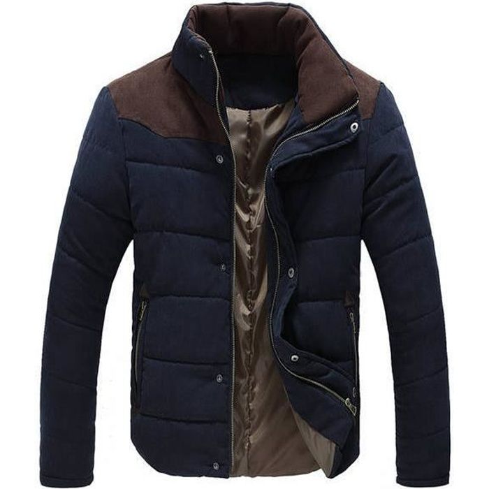 Doudoune Parka Homme Veste Blouson Homme Jack Hiver Bleu épaisse