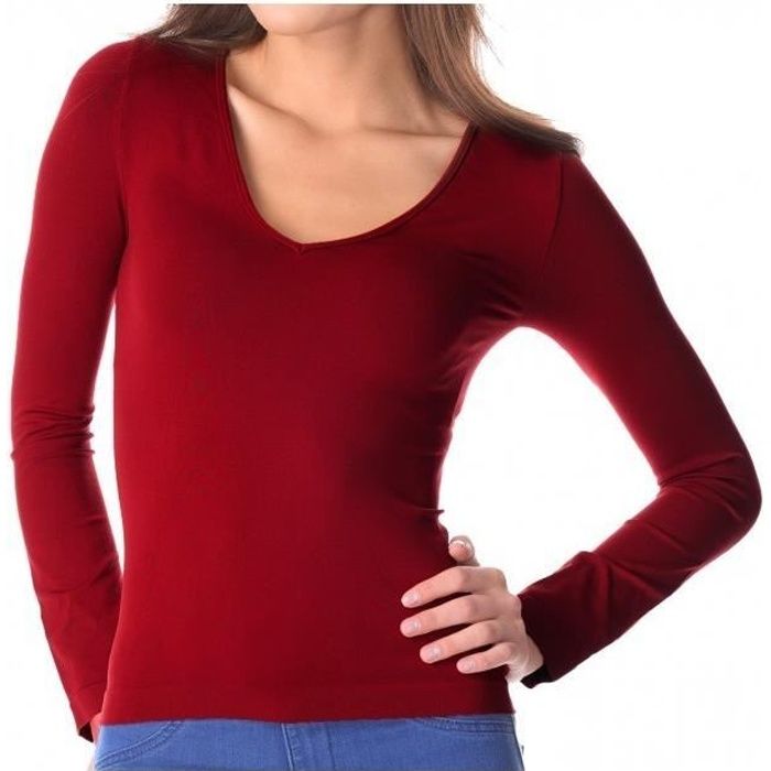 Sous pull bordeaux femme Clearance