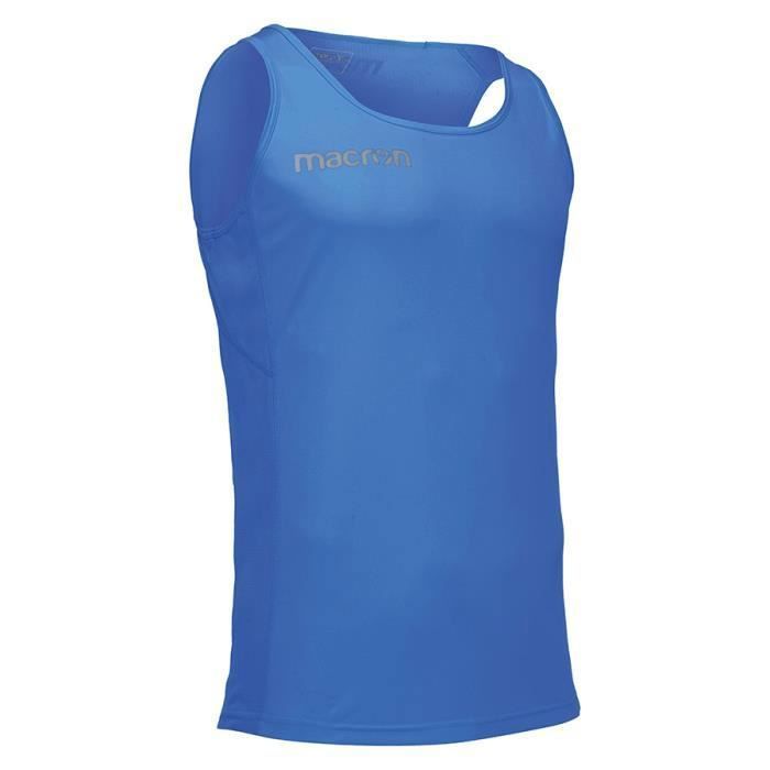 Débardeur Running - Macron - Mitch - Coupe slim - Bleu - Homme Débardeur Running - Macron - Mitch - Coupe slim - Bleu - Homme