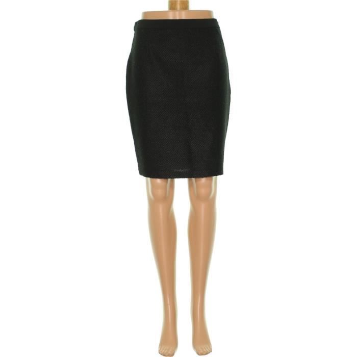 Jupe Femme Marks & Spencer Taille 8 - Mix Lin & Viscose, Imprimé Noir/rouge/crème, 27 Pouces
