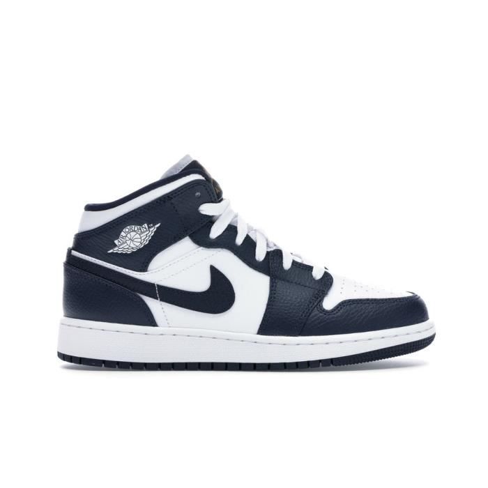 Air Jordan 1 Mid Gold Obsidian(GS)basket pour femme ... Air Jordan 1 Mid Gold Obsidian(GS)basket pour femme ...