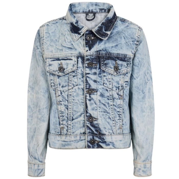 Enfants Denim Lumière Bleu Veste Manteau Jeans Manche Longue Lavage à  l'acide Tie Dye Cadeaux Pour Les Filles Âge 3-13 Ans