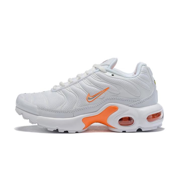 white and orange nike tn