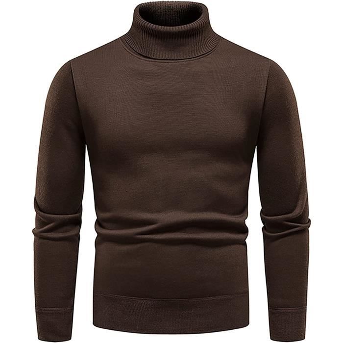 SWEATSHIRT Pull Col Roulé Homme Sweat Automne Hiver Casual Slim Fit ...