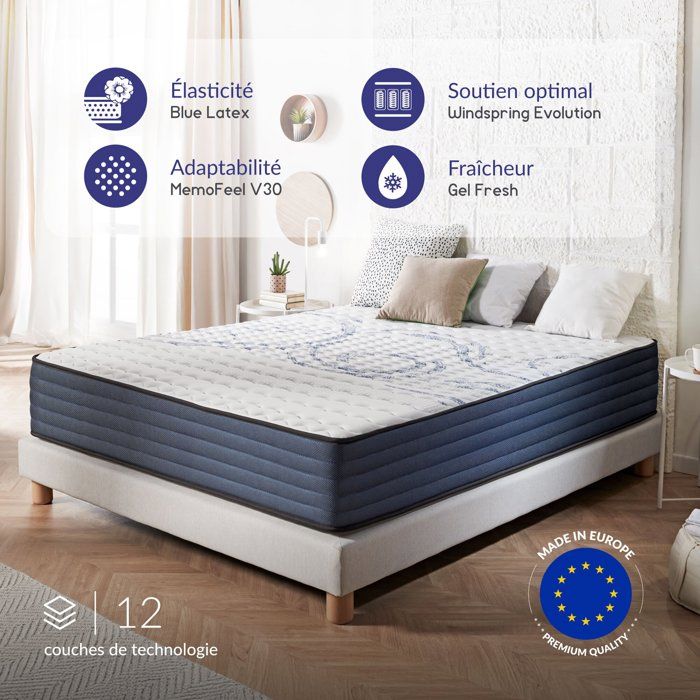 Matelas Bellavista Home 140x190 Cm – Viscoélastique Réversible – 20 Cm épaisseur