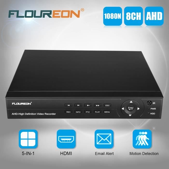 FLOUREONCCTV Enregistreur Vidéo Surveillance de Sécurité Cloud DVR 8CH