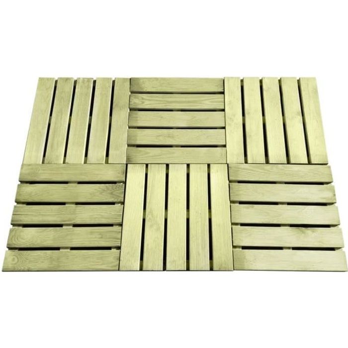 Dalle de terrasse 8 pcs 50x50 cm Bois FSC Vert