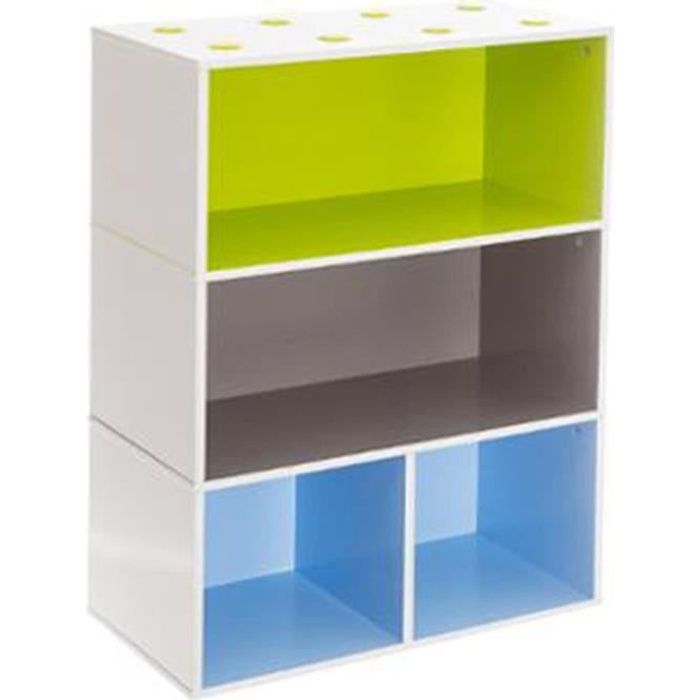 Meuble Cube Etageres Pour Enfant Bleu Vert Marron Dim L 54 X P