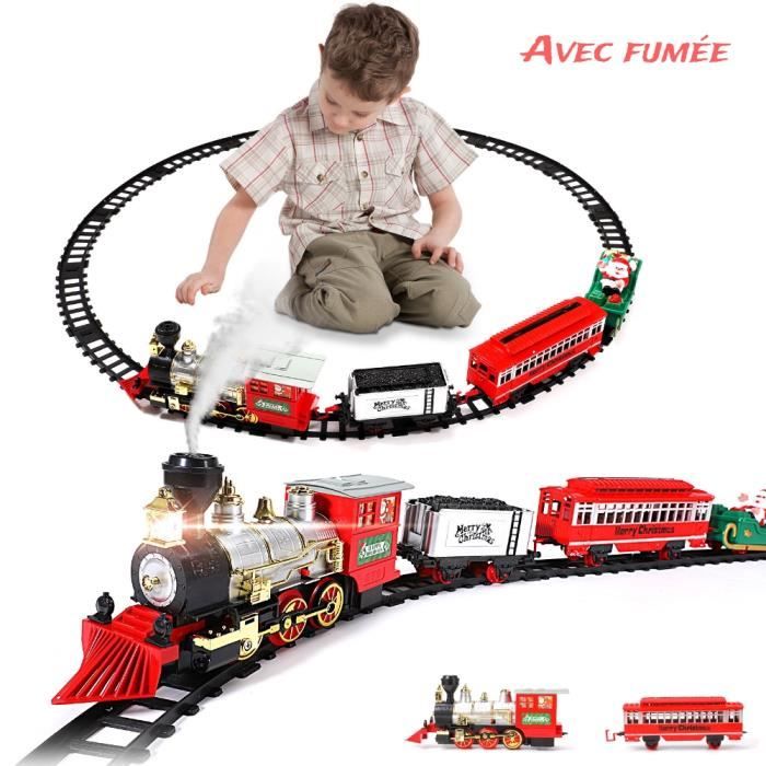Train Electrique pour Enfants -16 Accessoires de Rails Cadeau de Noël Pour  Tout-petits 3+ ans Noir - Costway