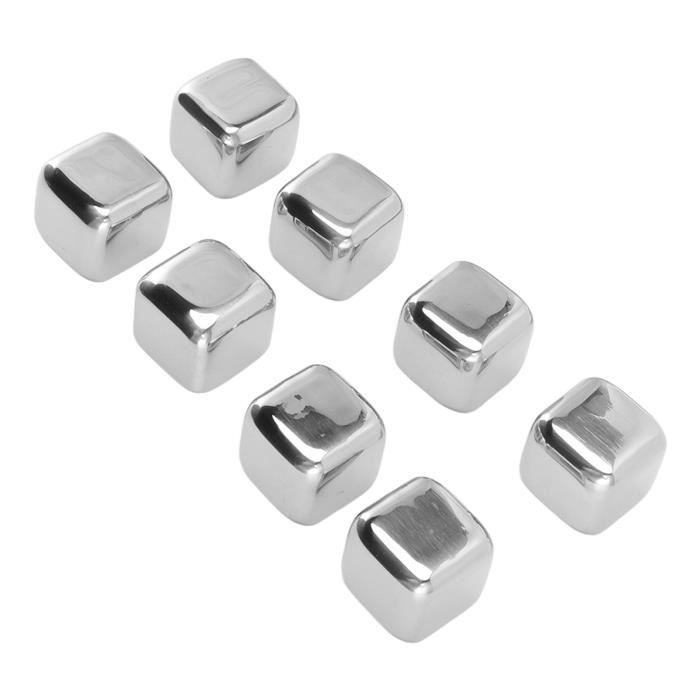 Glaçons Réutilisables - Qqmora - Acier Inoxydable 304 - 8 Cubes - Pince