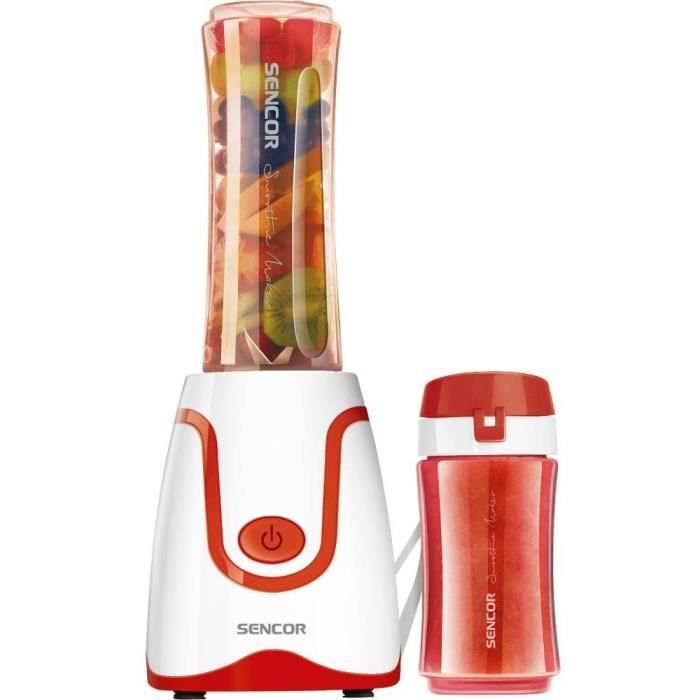 Machine à Smoothie Sencor SBL 2214RD – 500 W, 2 Bouteilles Tritan 0,6L/0,3L