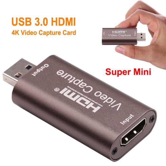 Cenawin HDMI Game Capture Card USB 3.0 1080P Carte denregistrement vidéo portative pour enregistrement vidéo streaming diffusion en direct jeux Carte denregistrement vidéo HDMI 