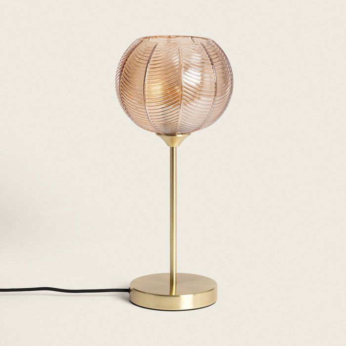 Lampe à Poser Métal et Verre Klimt Ambre