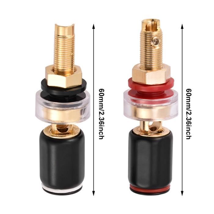 uxcell Terminal Bornier Amplificateur Jack Haut-Parleur Vis Câble Double Prise Noir Rouge 10 Pcs