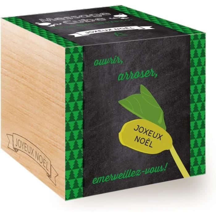 Message Cube, Avec Haricot Magique Gravé Au Laser: Joyeux Noël, Idée ...