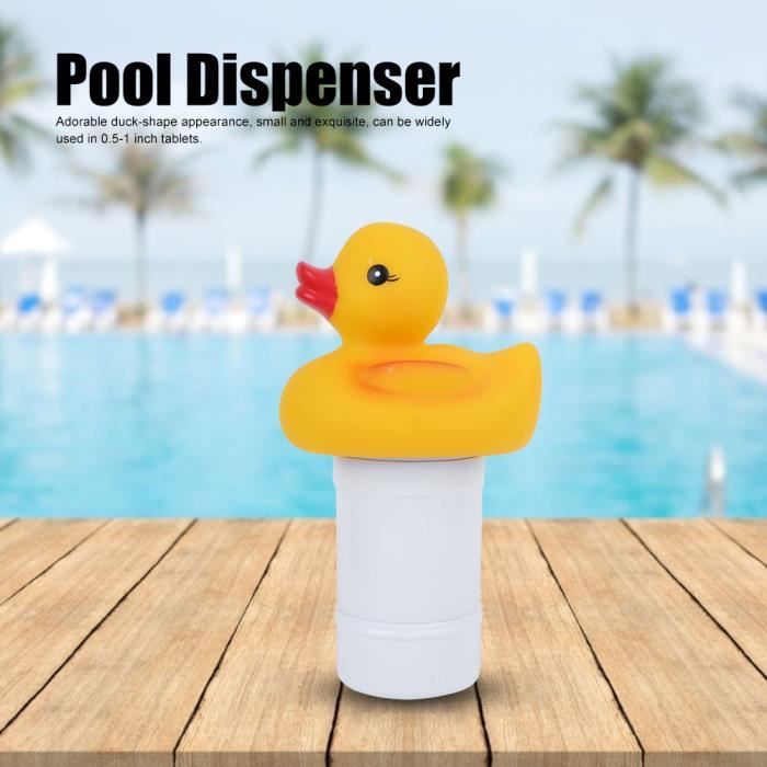 Distributeur De Chlore Flottant Pour Piscine Et Spa En Forme De Canard Jaune - Réglable Pour Pastilles 1 à 3 Pouces