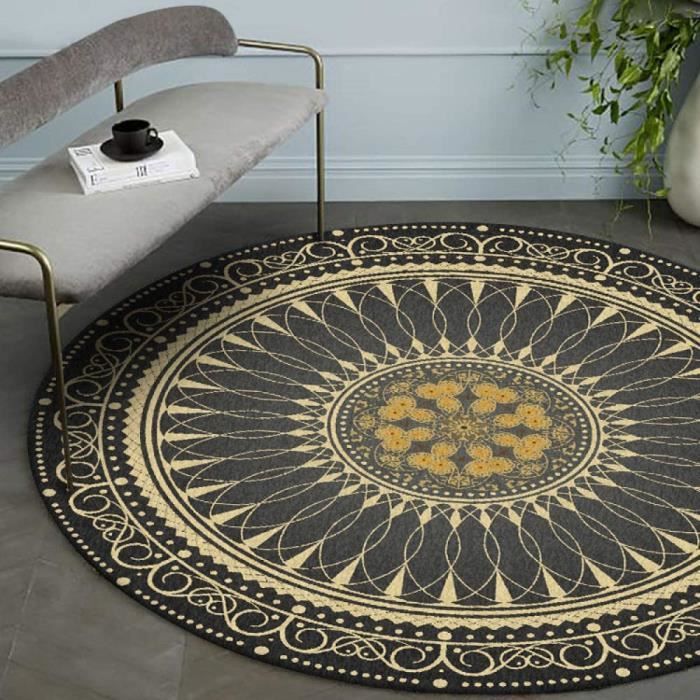Tapis Bohème Ethnique SIGNES GRIMALT – Noir, Motif Stylisé