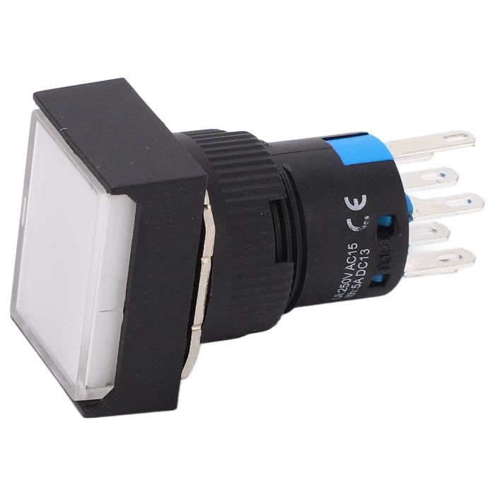Commutateur à Bouton Poussoir, AC220V-380V 10A Bouton Marche Arret, Bouton Arret Urgence - 4
