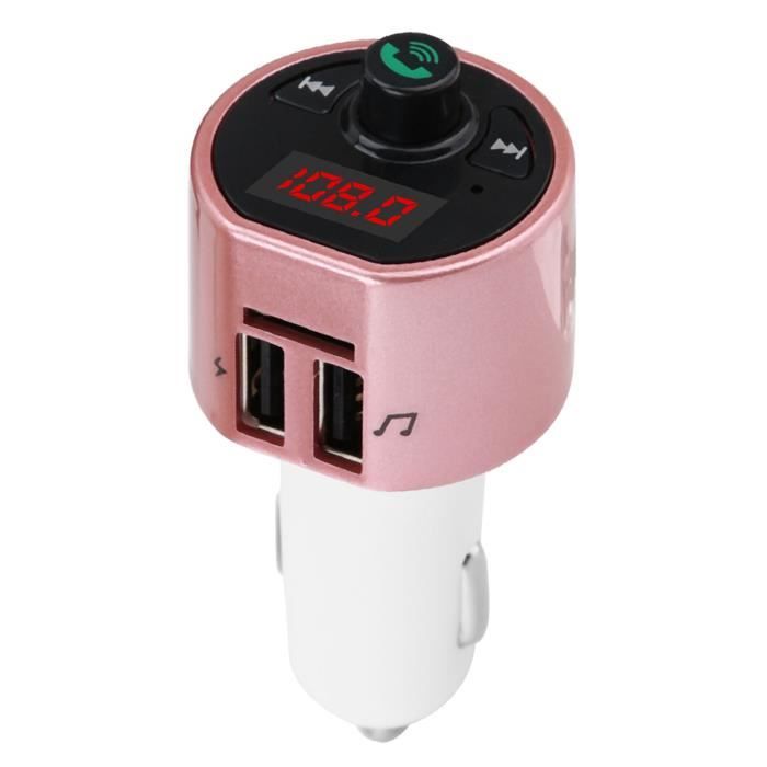 Émetteur FM Bluetooth Pour Voiture - 2.1A USB, Connexion Audio Et Appels Mains Libres, Compatible Smartphones Et Lecteurs MP3