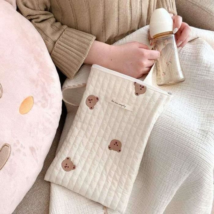 Sac à Dos Personnalisable Pour Enfant Avec Broderie De Nom - Tissu Doux, Motif Ours, Bretelles Réglables, Pour Maternelle