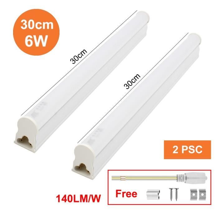 AMPOULE LED,T530CM6W 2PSCCool White 6500KLampe led à tube t5, 30cm 45cm, barre, 5W 6W 8W