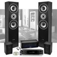 Ensemble Home-Cinéma 5 enceintes LTC E1004 Noire 850W + Ampli ATM8000 Karaoke - USB/BT/RADIO FM 4x75W +3 x20W + Câble-1