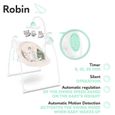 Balancelle bébé électrique Robin - LIONELO - 12 mélodies - 8 vitesses - moustiquaire - Beige-1