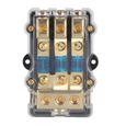 porte-fusible 60A 3 en 1 sortie 2GA / 4GA à 6GA / 8GA bloc de distribution d'alimentation amplificateur Audio boîte à fusibles-1