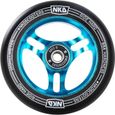 Roue de trottinette freestyle - NKD - Justice 110mm ALU Noir/Bleu - Jante en aluminium - ABEC9 rapides-1