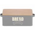 Boîte à pain rétro 7 L en acier et bambou-1