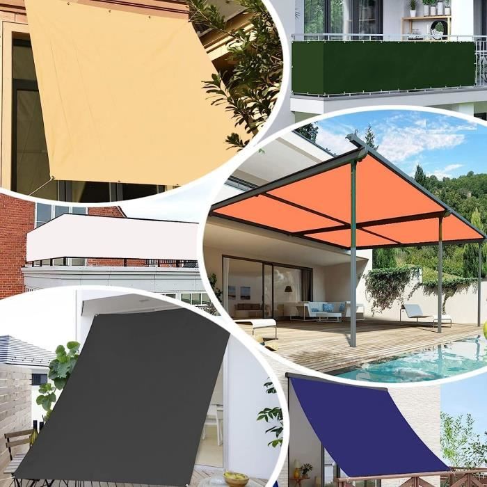 Voile D’ombrage Rectangulaire Relaxdays – Gris, étanche, Protection Solaire Pour Extérieur