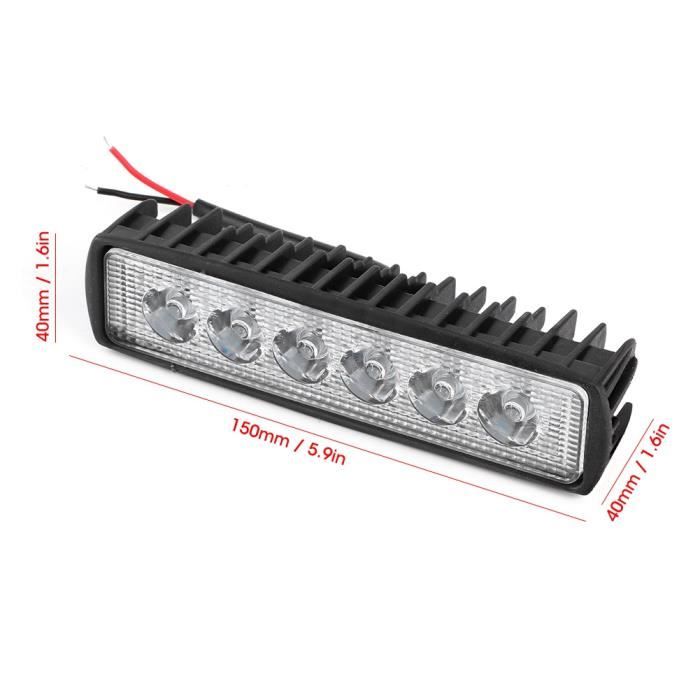 LIA 18W 800LM Lampe de travail 6 LED barre de phares antibrouillard pour  camion voiture tout-terrain moto