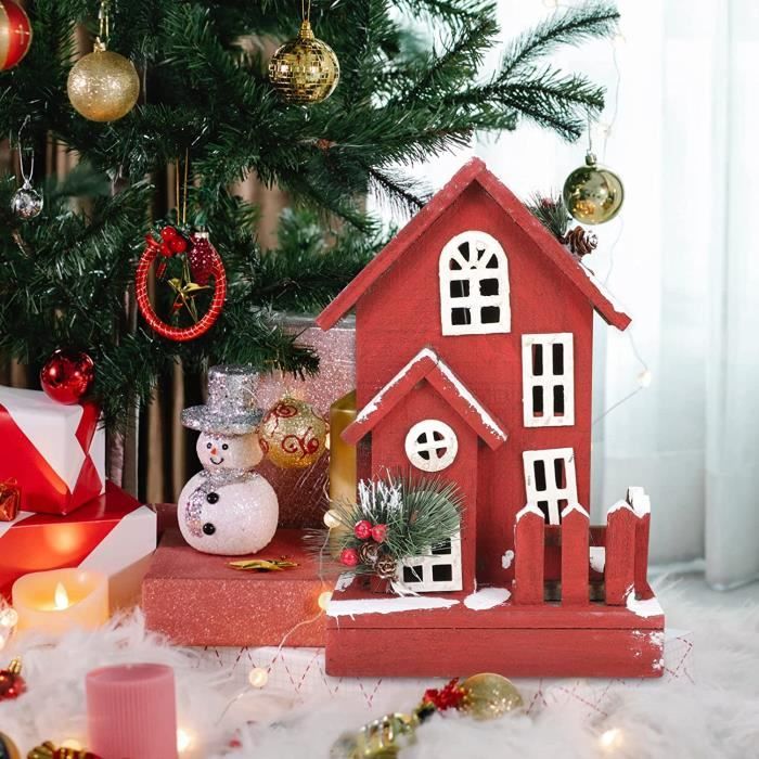 Maison Lumineuse de Noël Maison de Village en Bois de Noël Illuminer — free download