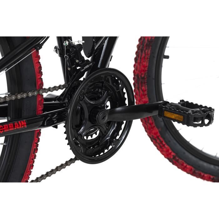 Selle vélo VTT/route 290x150 mm noire et rouge - Pièces universelles